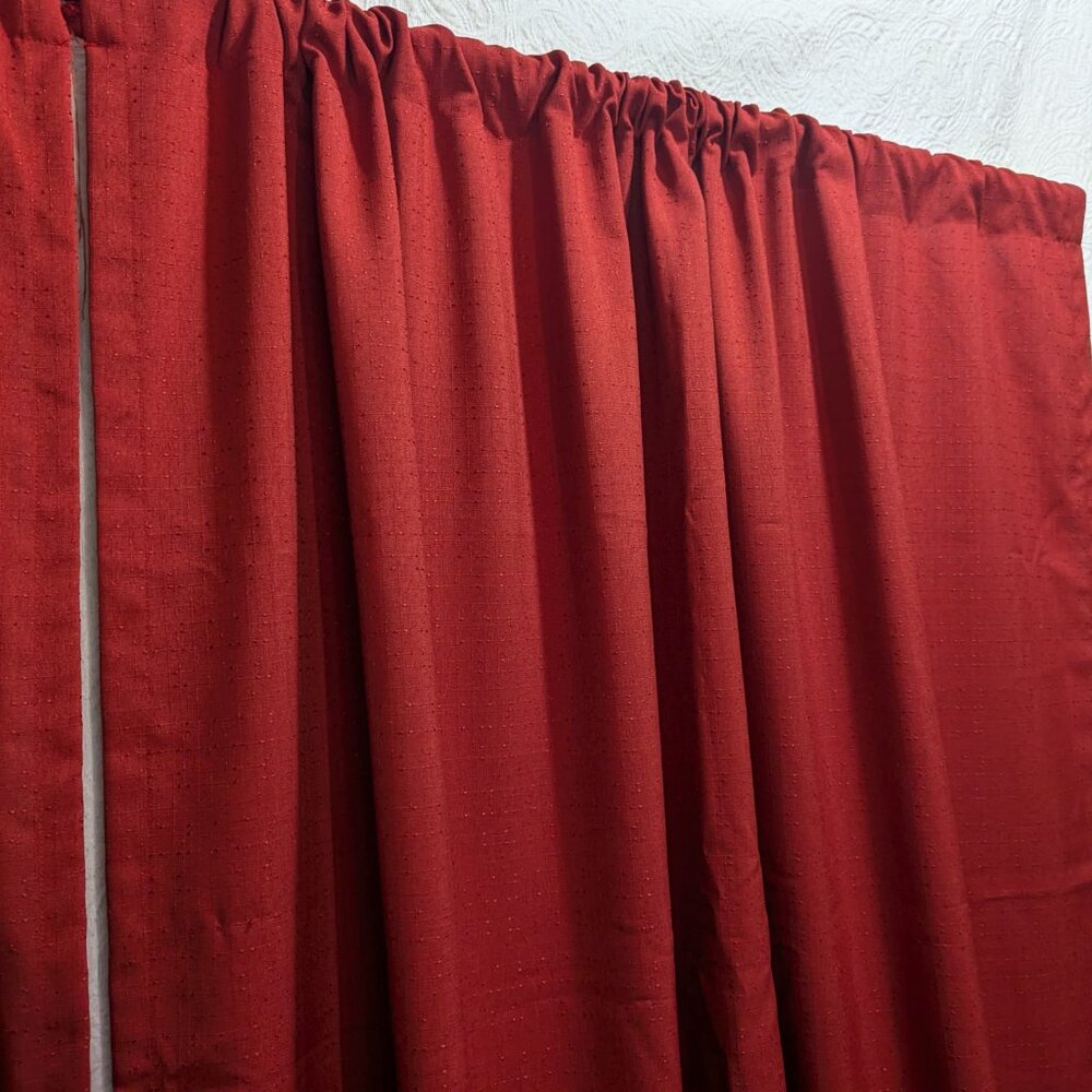 Curtains – 1 Pair Rod Pocket – Rich Red